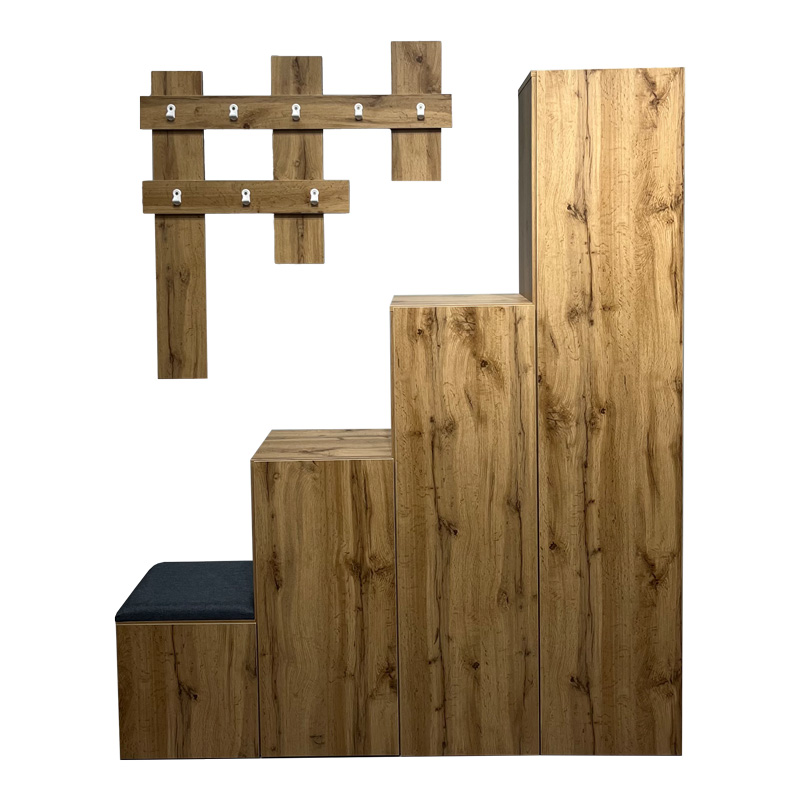 Έπιπλο εισόδου Nenich pakoworld σε oak απόχρωση 150x37x180εκ 3