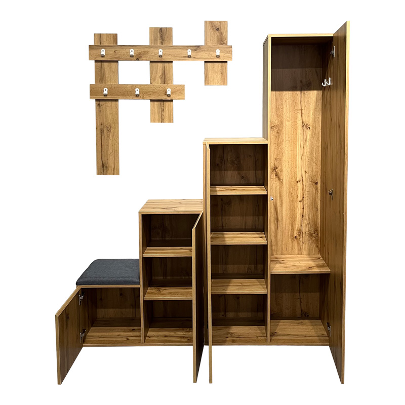 Έπιπλο εισόδου Nenich pakoworld σε oak απόχρωση 150x37x180εκ 5
