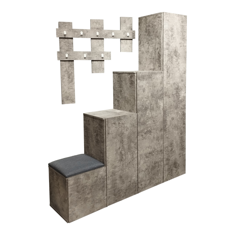 Έπιπλο εισόδου Nenich pakoworld σε γκρι oak απόχρωση 150x37x180εκ 2