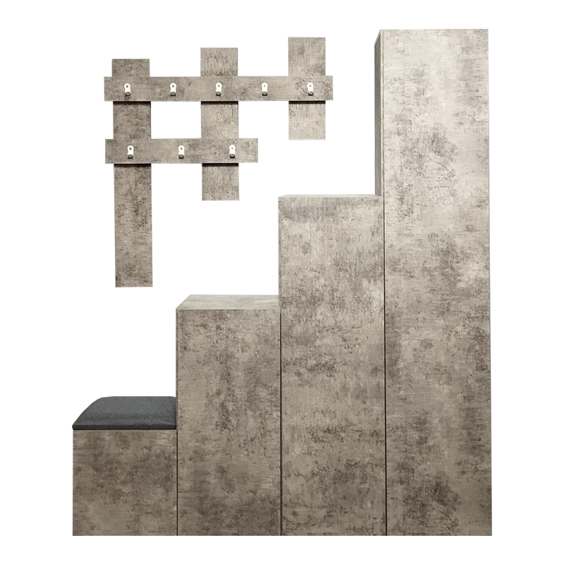 Έπιπλο εισόδου Nenich pakoworld σε γκρι oak απόχρωση 150x37x180εκ 3
