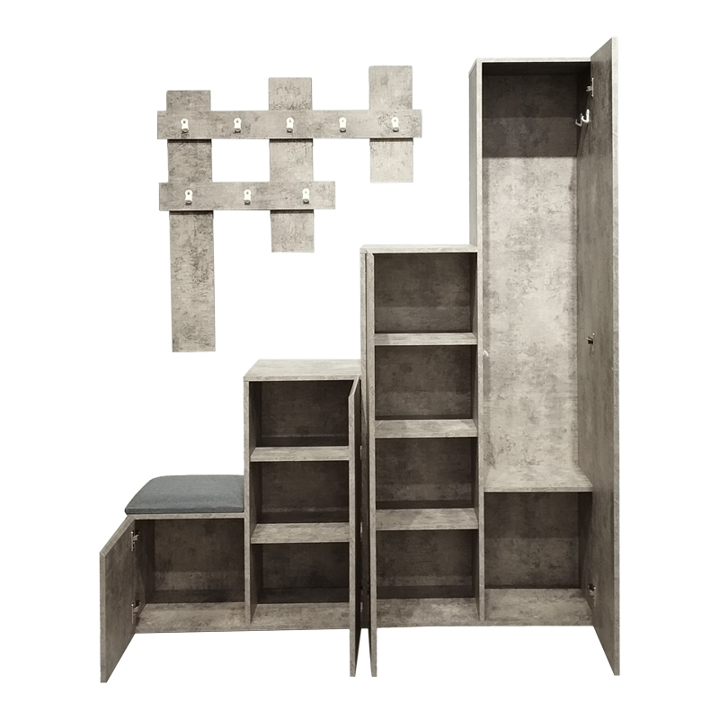 Έπιπλο εισόδου Nenich pakoworld σε γκρι oak απόχρωση 150x37x180εκ 5