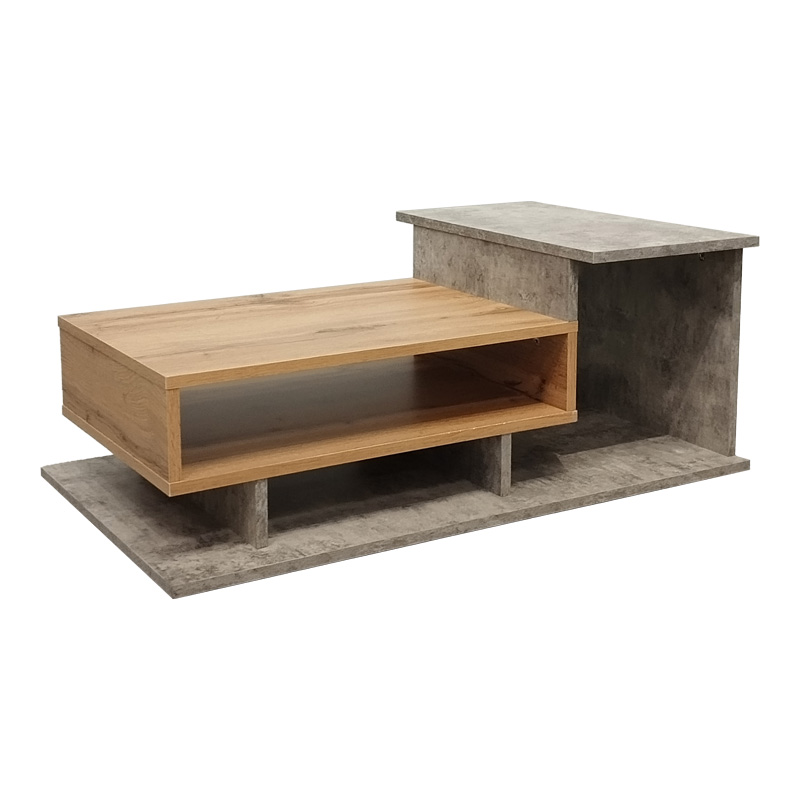 Τραπέζι σαλονιού Nuvele pakoworld σε γκρι antique-sonoma απόχρωση 90x50x35εκ 2