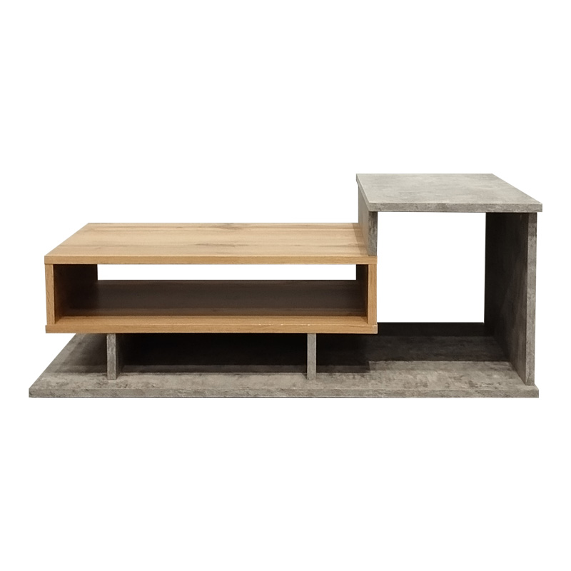 Τραπέζι σαλονιού Nuvele pakoworld σε γκρι antique-sonoma απόχρωση 90x50x35εκ 3