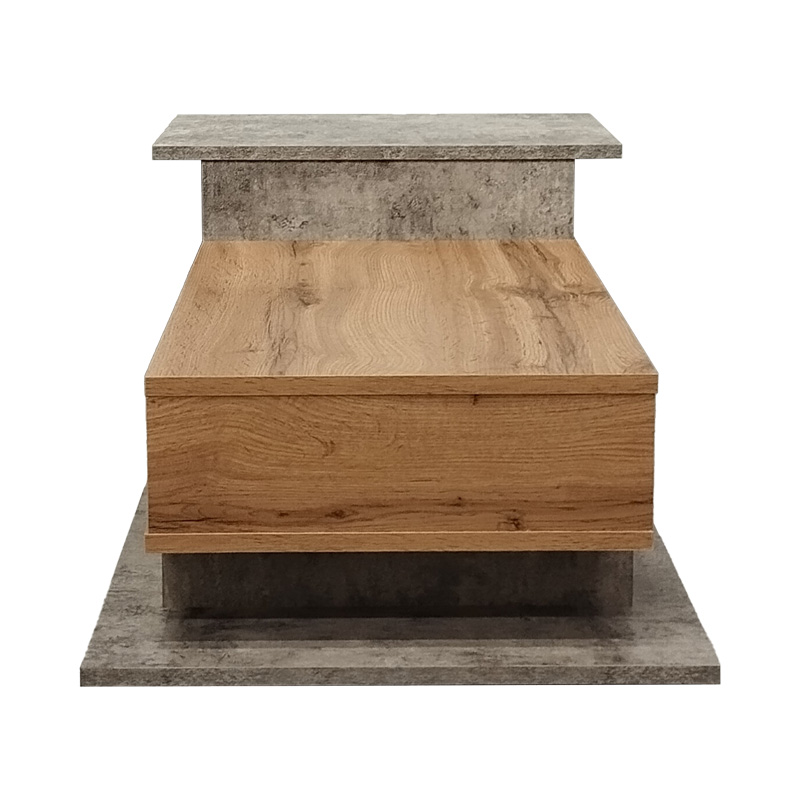 Τραπέζι σαλονιού Nuvele pakoworld σε γκρι antique-sonoma απόχρωση 90x50x35εκ 5