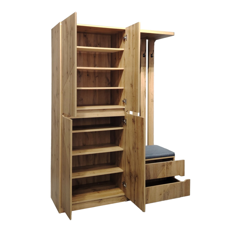 Έπιπλο εισόδου Zomie pakoworld σε oak απόχρωση 131x41.5x180.4εκ 2