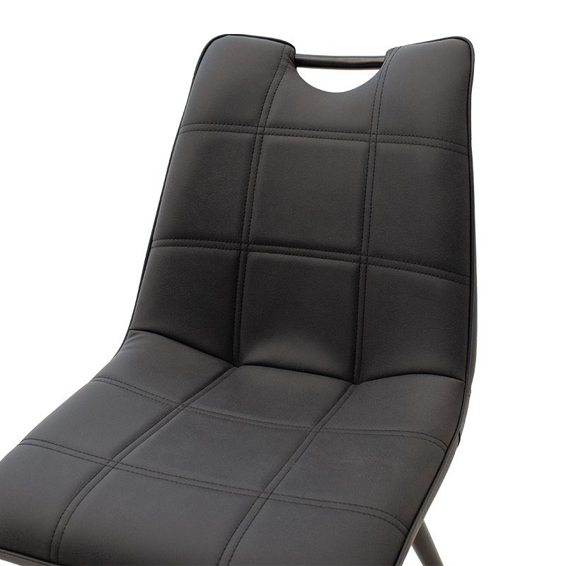 Καρέκλα Nely pakoworld ανθρακί pu-μαύρο πόδι 7