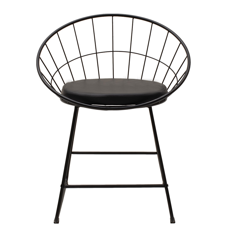 Καρέκλα Seth pakoworld μέταλλο μαύρο-μαξιλάρι PVC μαύρο 4