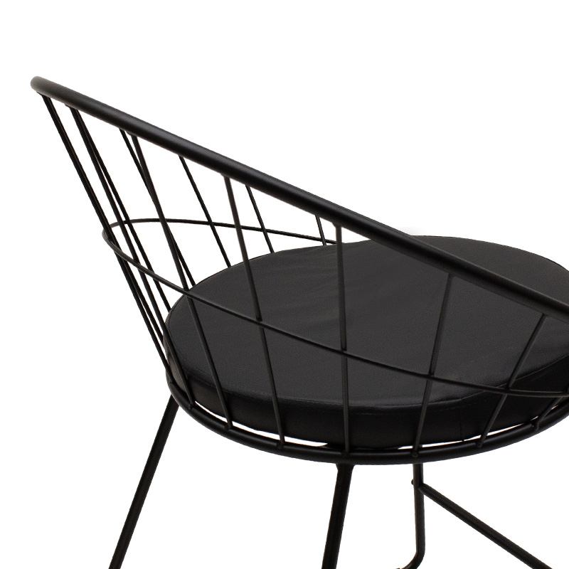 Καρέκλα Seth pakoworld μέταλλο μαύρο-μαξιλάρι PVC μαύρο 5