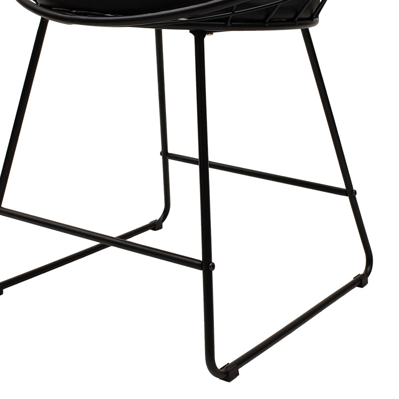 Καρέκλα Seth pakoworld μέταλλο μαύρο-μαξιλάρι PVC μαύρο 7