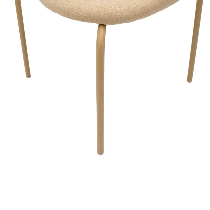 Καρέκλα James pakoworld στοιβαζόμενη pe rattan ύφασμα μπεζ-μέταλλο φυσικό 7