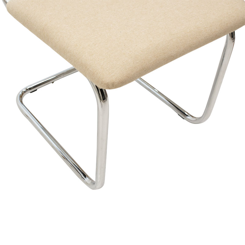 Καρέκλα Lusy pakoworld pe ύφασμα μπεζ-βάση χρωμίου 7