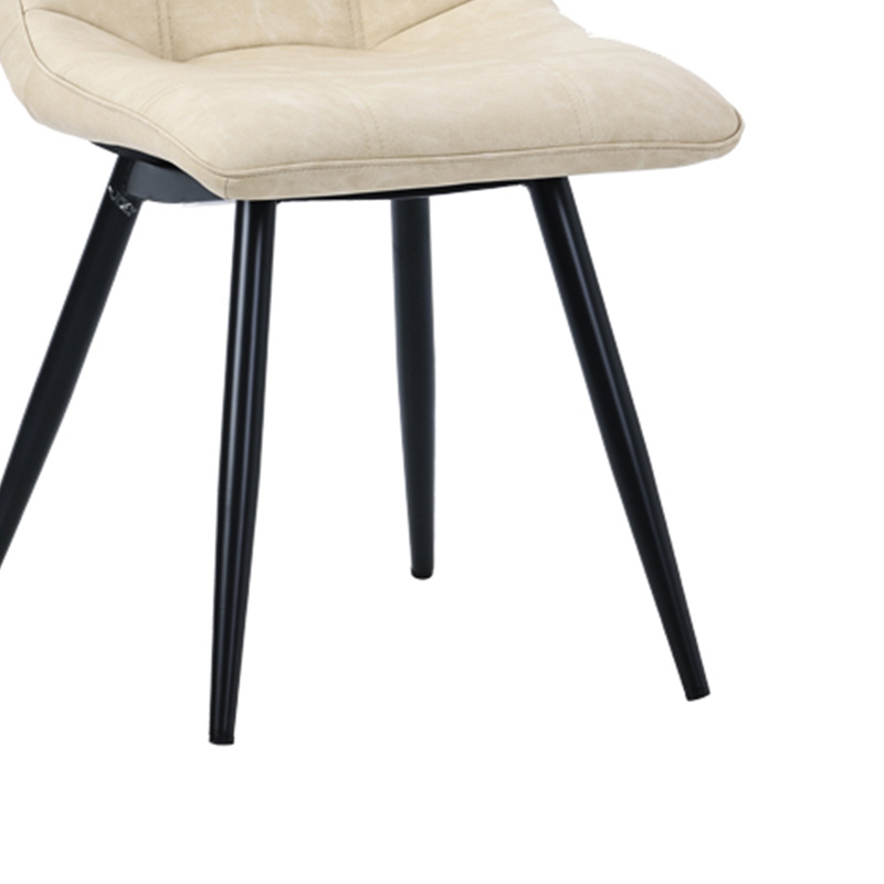 Καρέκλα Nely pakoworld pu ανοιχτό μπεζ-πόδι μαύρο μέταλλο 46x61x86εκ 7