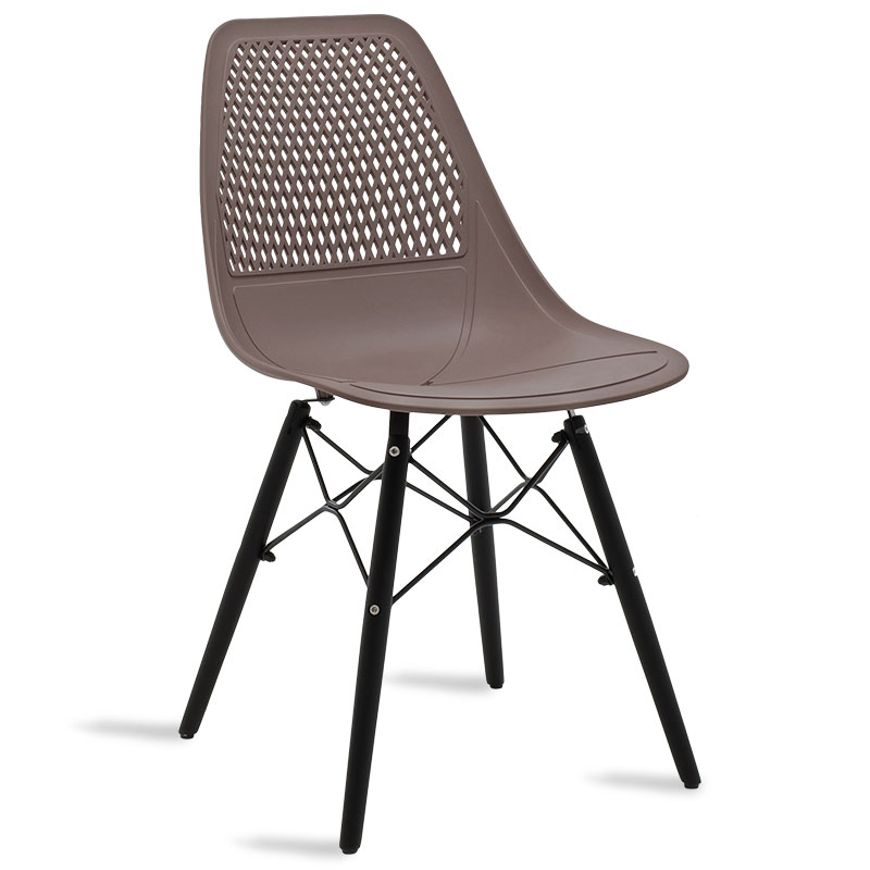 Καρέκλα Ninja pakoworld PP μόκα-μαύρο πόδι 1