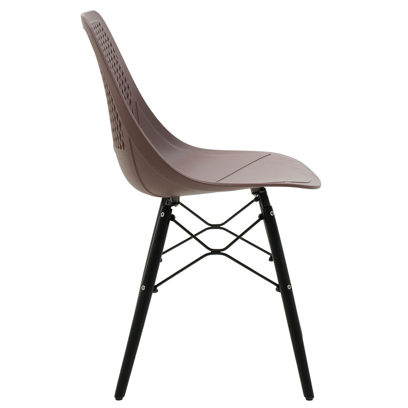 Καρέκλα Ninja pakoworld PP μόκα-μαύρο πόδι 3