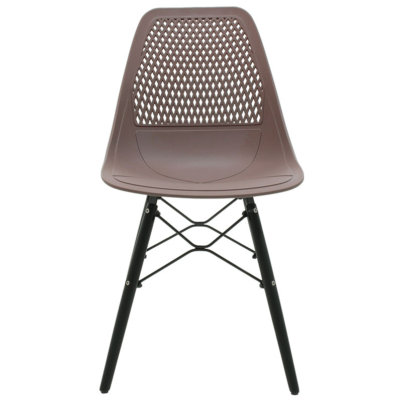 Καρέκλα Ninja pakoworld PP μόκα-μαύρο πόδι 4