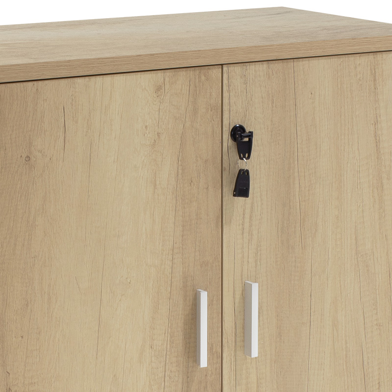 Ντουλάπι γραφείου χαμηλό επαγγελματικό Lotus pakoworld χρώμα φυσικό ανθρακί 80x40x80εκ 4