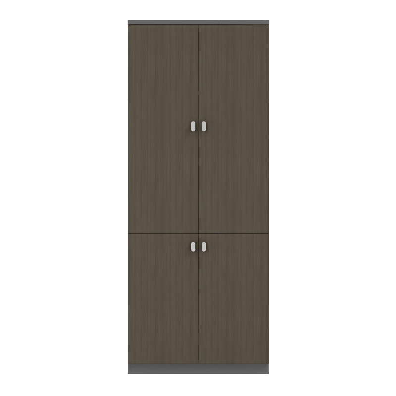 Ντουλάπα γραφείου επαγγελματική Denith pakoworld ανθρακί-καρυδί 80x40x200εκ 1