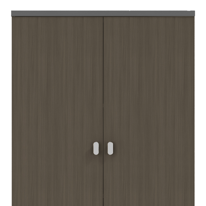 Ντουλάπα γραφείου επαγγελματική Denith pakoworld ανθρακί-καρυδί 80x40x200εκ 3