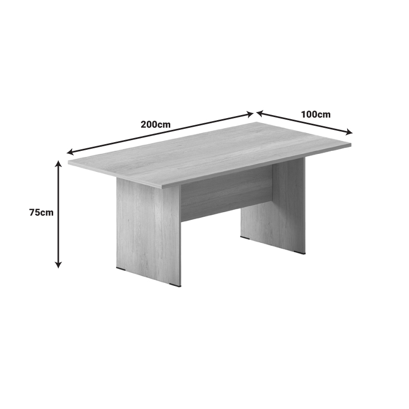 Τραπέζι συνεδριάσεων Amazon pakoworld σε oak απόχρωση 200x100x75εκ 3