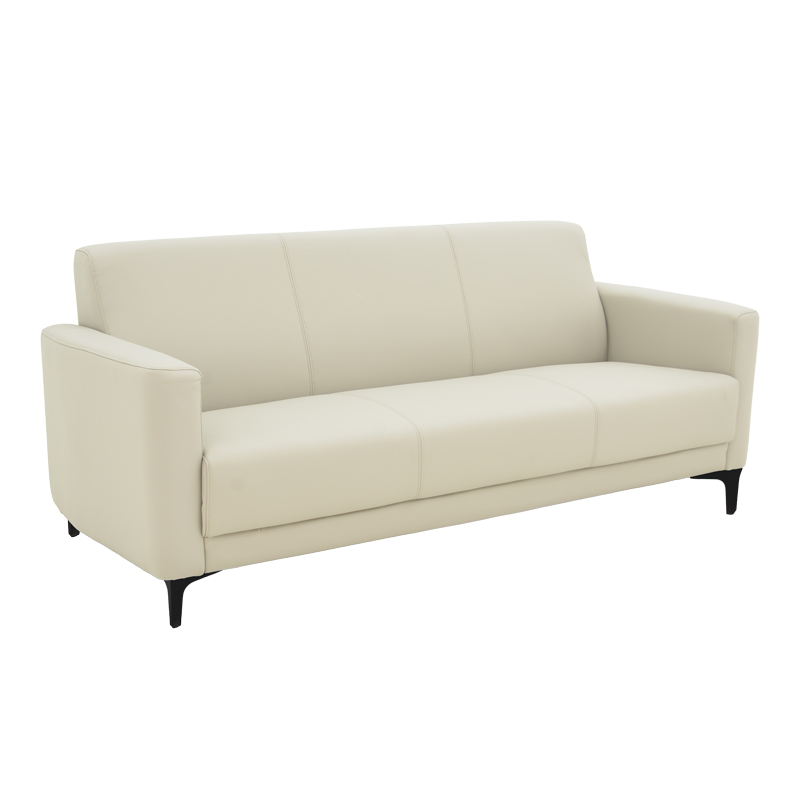 Καναπές τριθέσιος Sidica pakoworld PU σε εκρού απόχρωση 185x82x81εκ 2