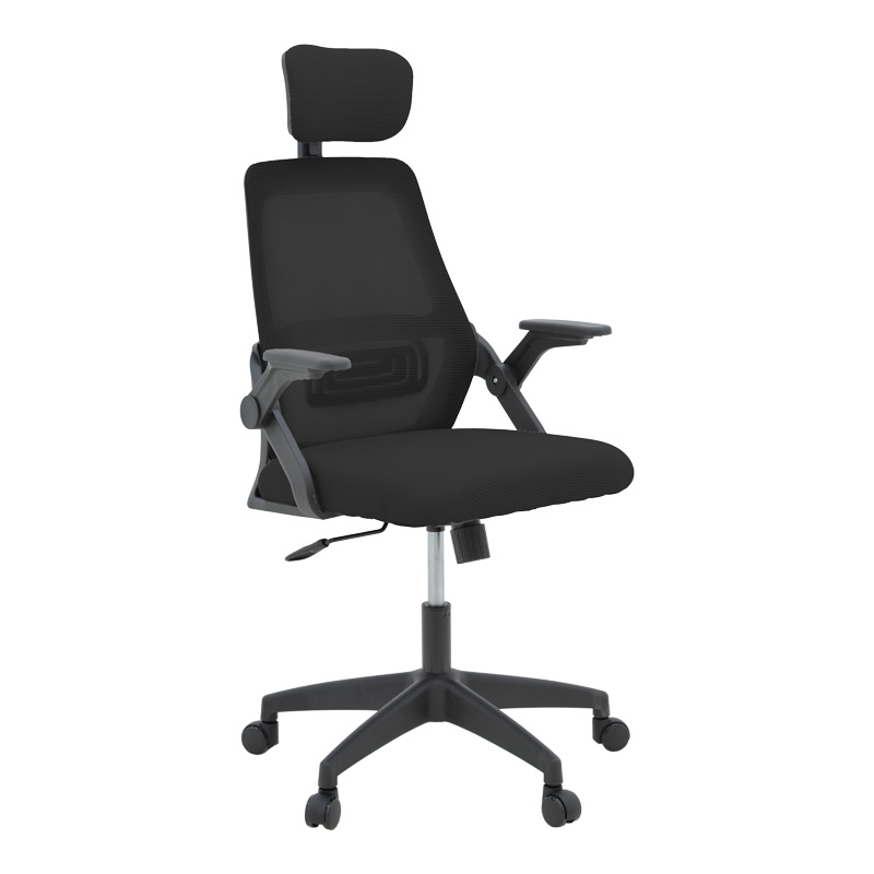 Καρέκλα γραφείου Peja pakoworld mesh ύφασμα μαύρο 58x60x107-117εκ 1