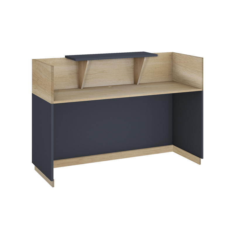 Γραφείο reception Lotus pakoworld σε χρώμα φυσικό - ανθρακί 140x70x110εκ 3