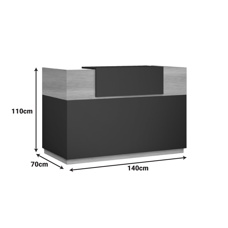Γραφείο reception Lotus pakoworld σε χρώμα φυσικό - ανθρακί 140x70x110εκ 4