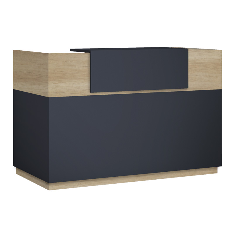 Γραφείο reception Lotus pakoworld σε χρώμα φυσικό - ανθρακί 200x70x110εκ 1