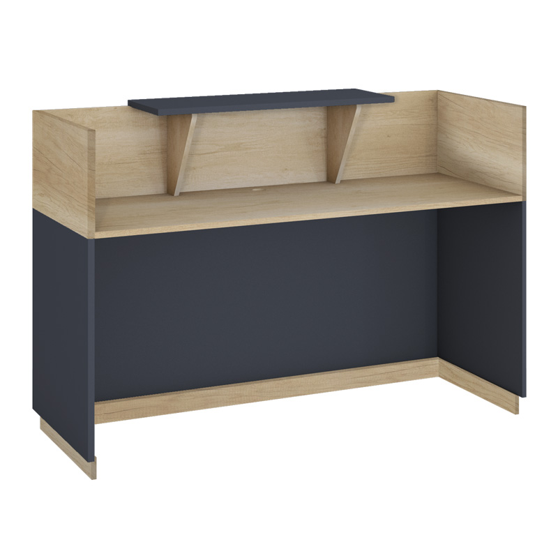 Γραφείο reception Lotus pakoworld σε χρώμα φυσικό - ανθρακί 200x70x110εκ 3
