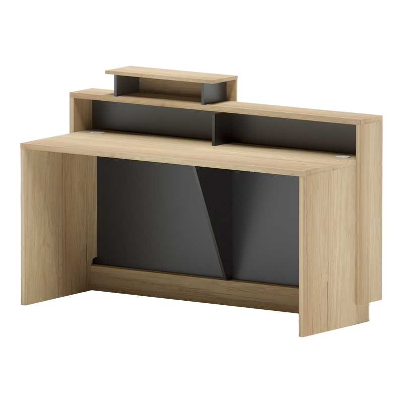 Γραφείο reception Lotus pakoworld σε φυσική-ανθρακί απόχρωση 160x60x105εκ 1