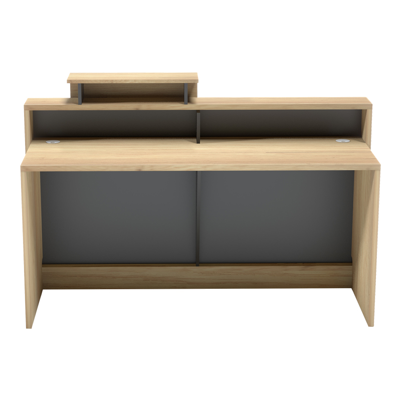 Γραφείο reception Lotus pakoworld σε φυσική-ανθρακί απόχρωση 160x60x105εκ 2