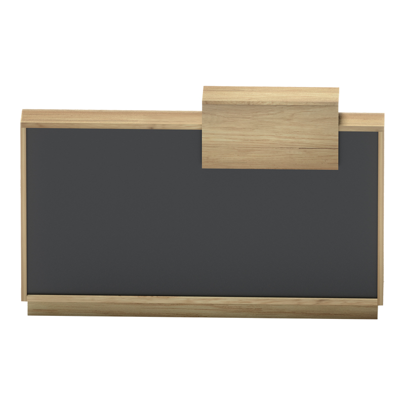 Γραφείο reception Lotus pakoworld σε φυσική-ανθρακί απόχρωση 160x60x105εκ 3