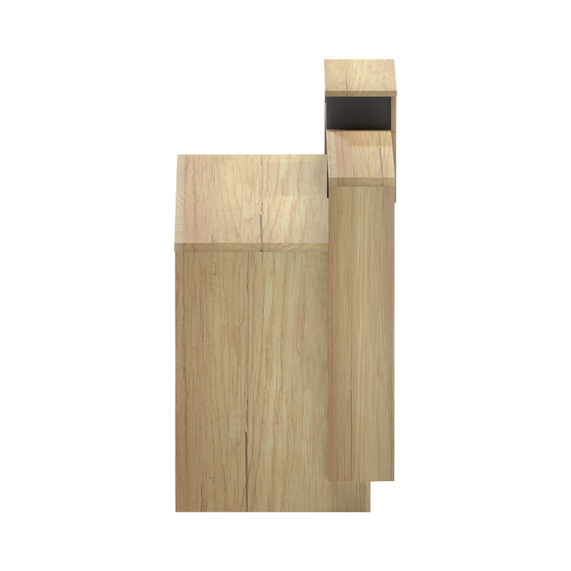 Γραφείο reception Lotus pakoworld σε φυσική-ανθρακί απόχρωση 160x60x105εκ 4