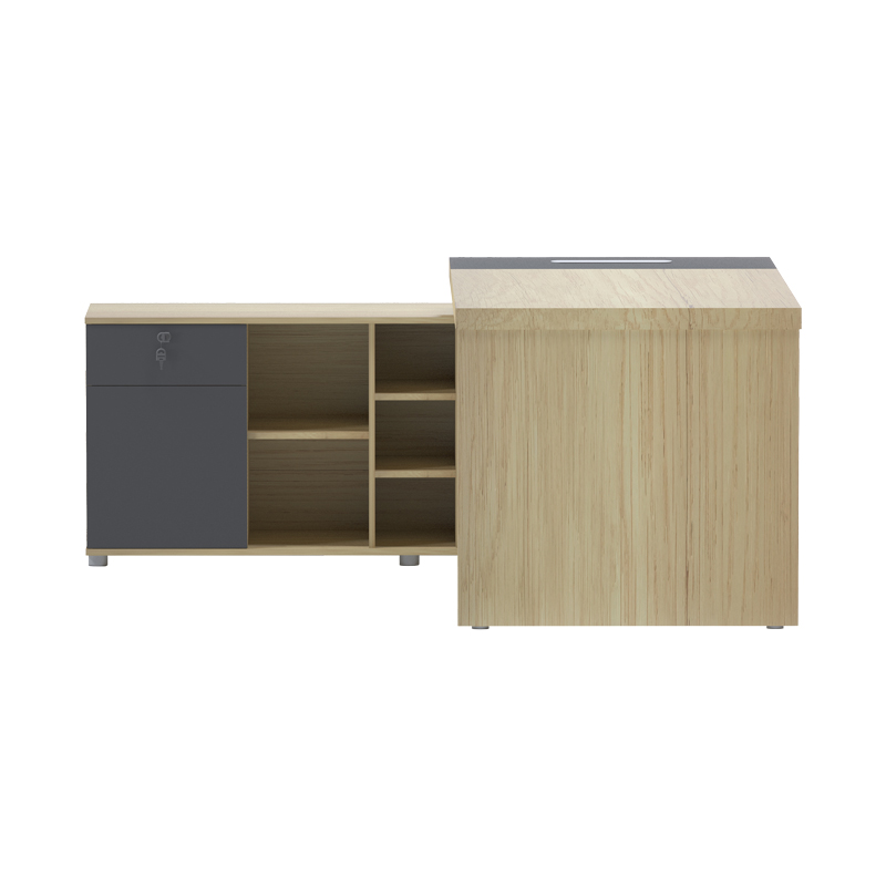 Γραφείο επαγγελματικό Lotus pakoworld αριστερή γωνία σε φυσική-ανθρακί απόχρωση 160x160x75εκ 4