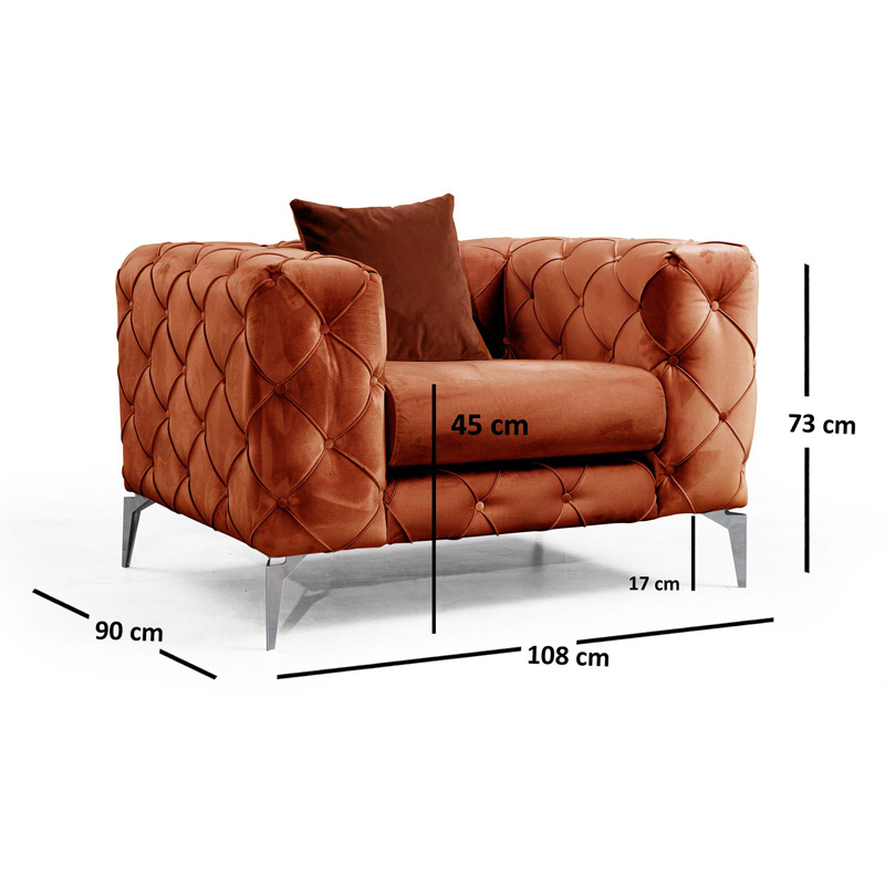 Πολυθρόνα PWF-0579 pakoworld ύφασμα κεραμιδί 108x90x70εκ 6