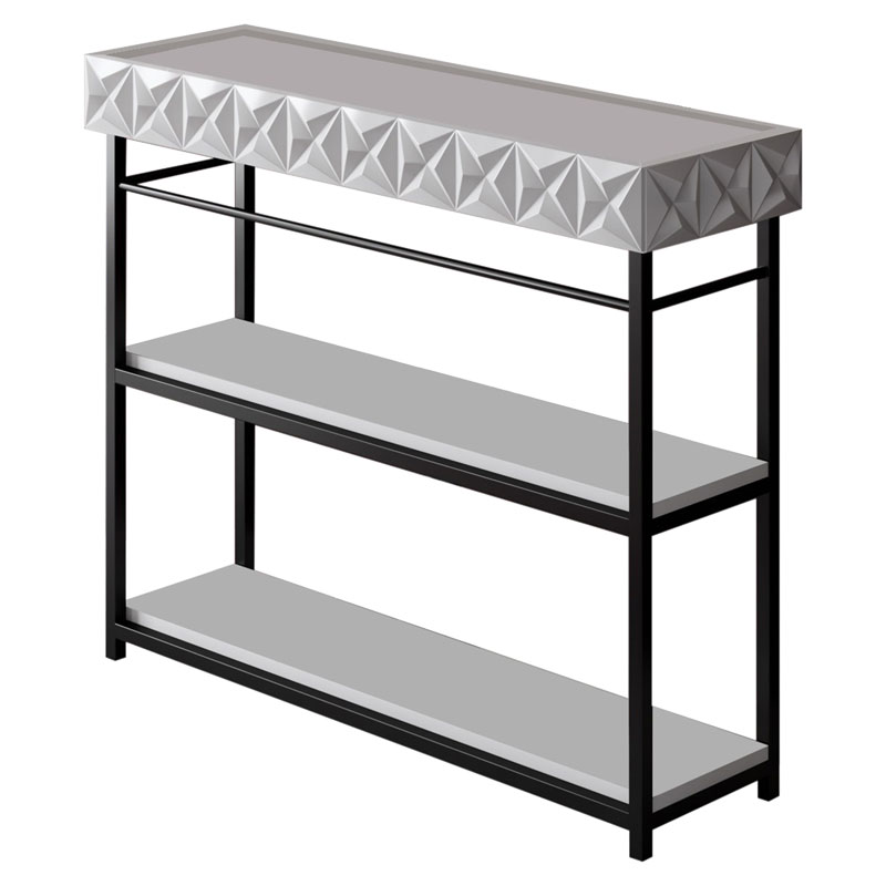 Κονσόλα PWF-0629 pakoworld λευκό-μαύρο 102x32x83εκ 2