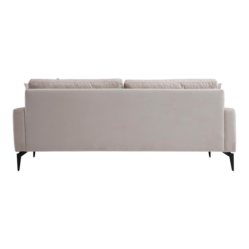 Καναπές 2θέσιος Fortune pakoworld βελούδο μπεζ-μαύρο 175x90x88εκ 6