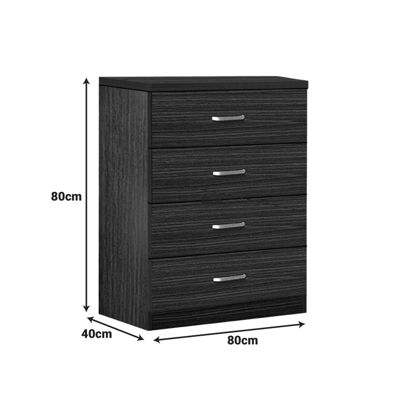 Συρταριέρα Killian pakoworld με 4 συρτάρια wenge 80x40x80εκ 2