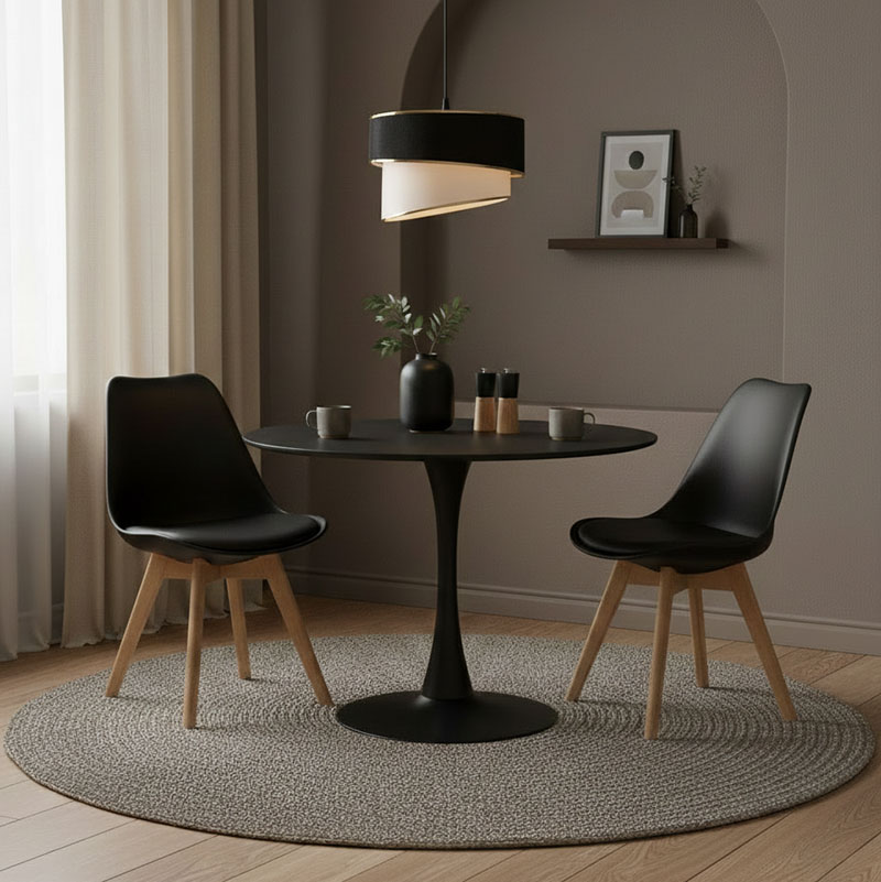 Τραπέζι Elijah pakoworld μαύρο Φ60x74cm 2