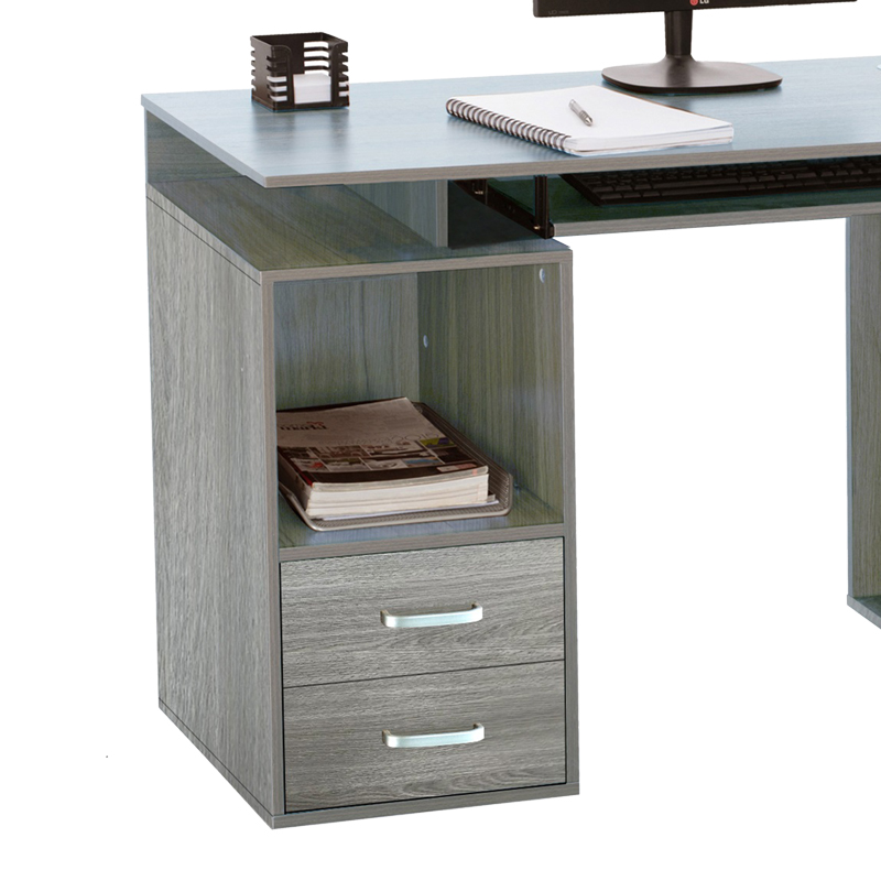 Γραφείο υπολογιστή Liberion pakoworld γκρι-oak 120x55x76εκ 2