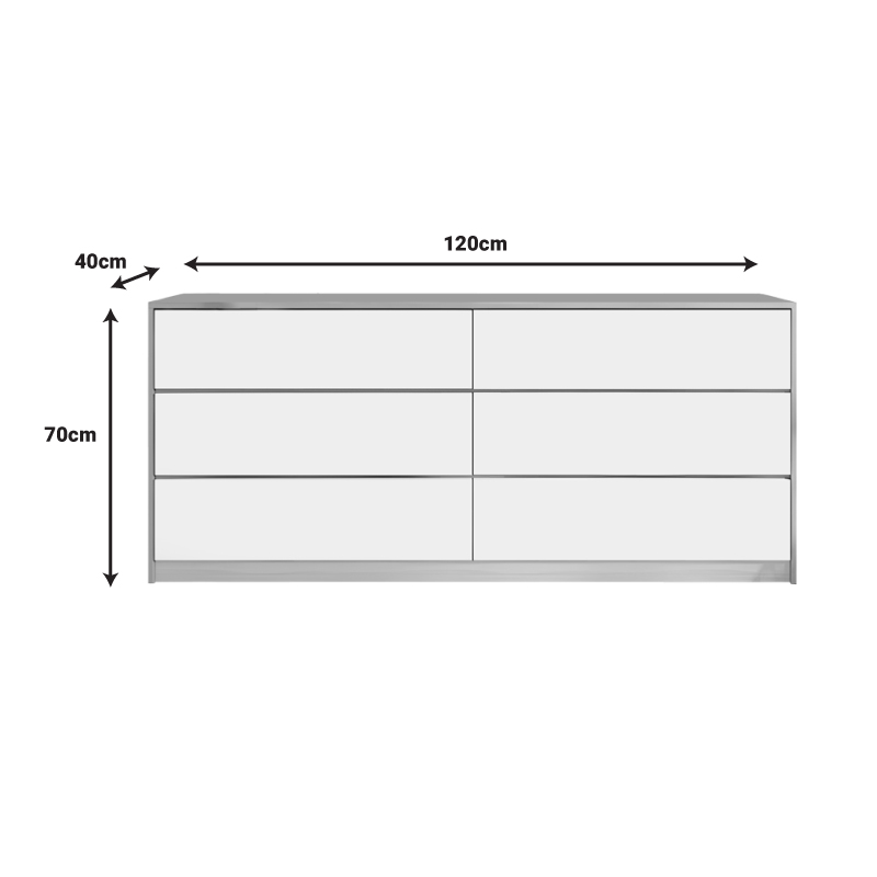 Συρταριέρα Kuanger pakoworld σε λευκή-φυσική απόχρωση 120x40x70εκ 2