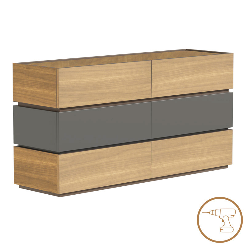 Συρταριέρα Sonlen pakoworld mdf σε ανθρακί-sonoma απόχρωση 120x40x72εκ 4