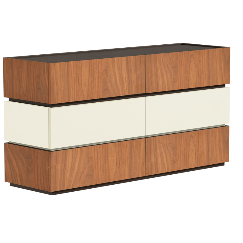 Συρταριέρα Sonlen pakoworld mdf σε καρυδί-μπεζ απόχρωση 120x40x72εκ 3