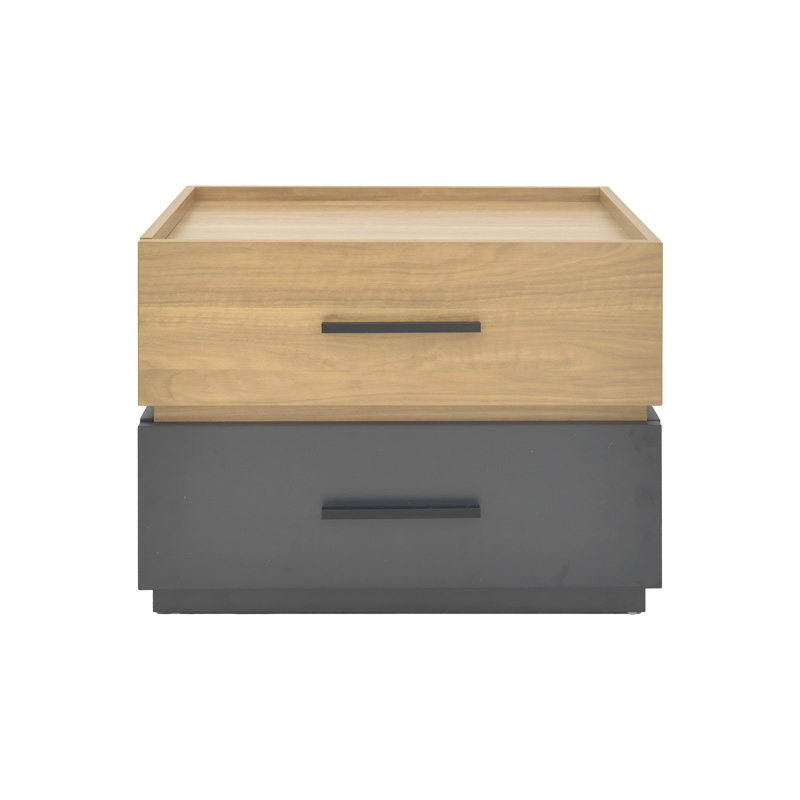 Κομοδίνο Sonlen pakoworld mdf σε sonoma-ανθρακί απόχρωση 60x40x44.5εκ 2