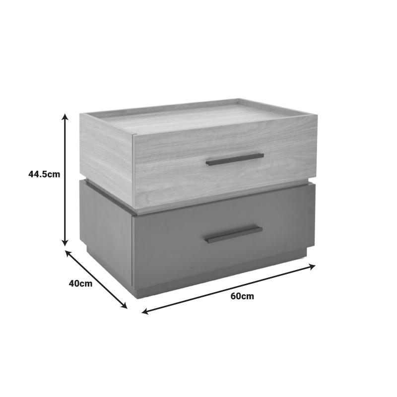 Κομοδίνο Sonlen pakoworld mdf σε sonoma-ανθρακί απόχρωση 60x40x44.5εκ 8