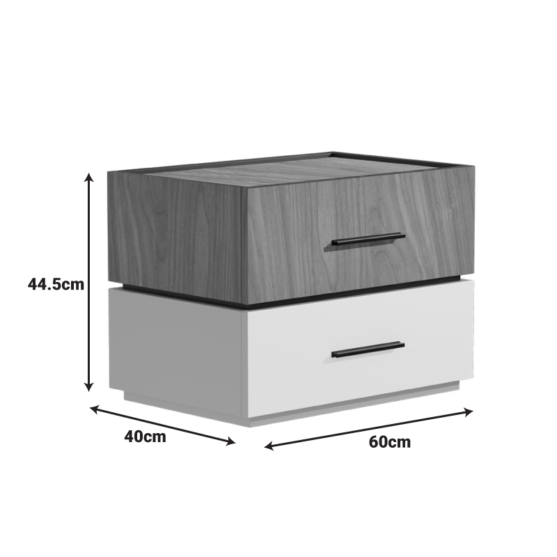 Κομοδίνο Sonlen pakoworld mdf σε καρυδί-μπεζ απόχρωση 60x40x44.5εκ 4