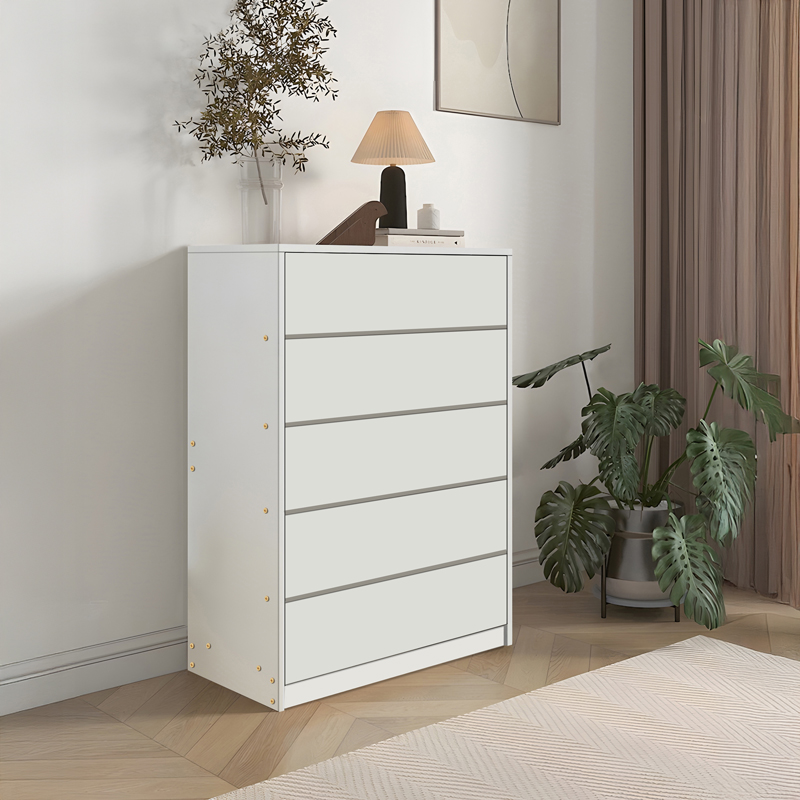 Συρταριέρα Kuanger pakoworld mdf σε λευκή απόχρωση 80x40x109εκ 2