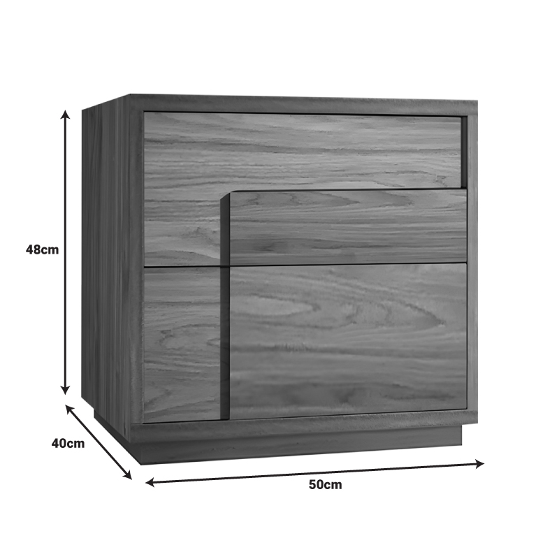 Κομοδίνο Inget pakoworld mdf σε καρυδί απόχρωση 50x40x48εκ 2