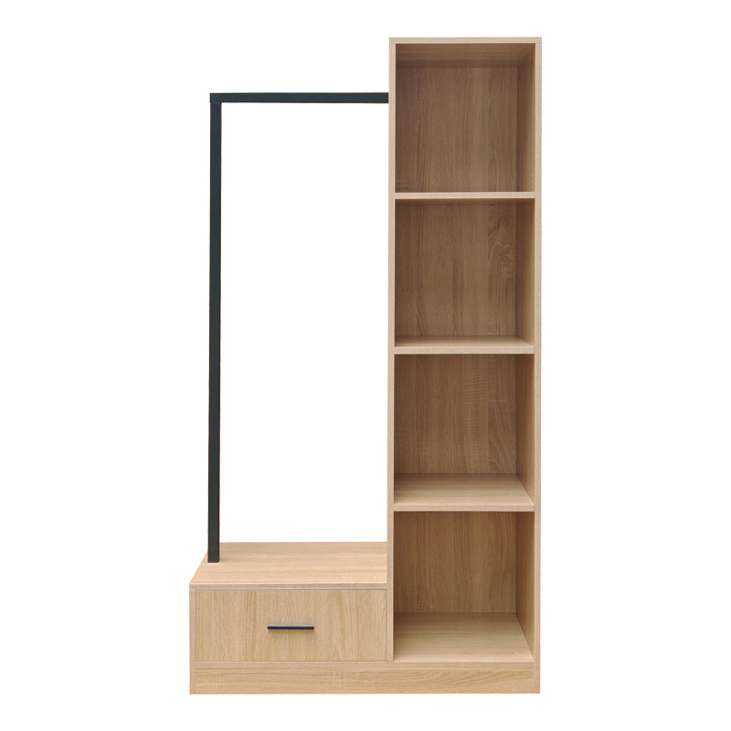 Έπιπλο εισόδου Erdeco pakoworld mdf σε φυσική απόχρωση 80x40x150εκ 2