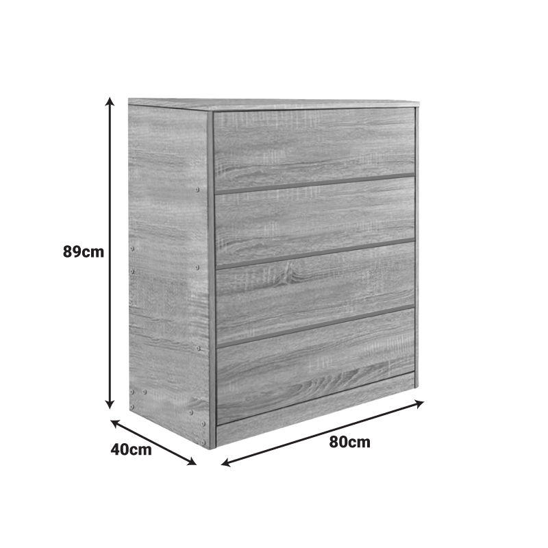 Συρταριέρα Kuanger pakoworld mdf σε καρυδί απόχρωση 80x40x89εκ 4